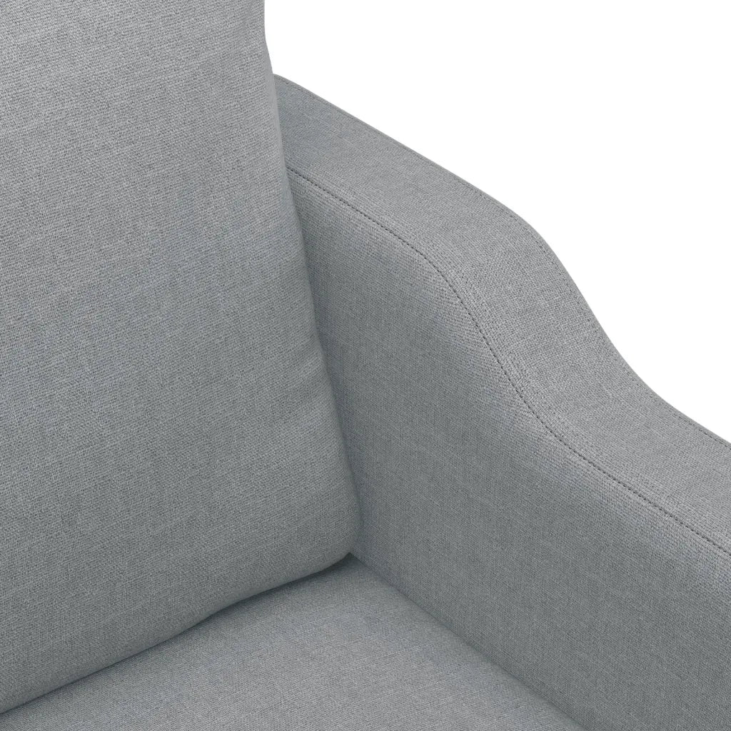 Set Divani 3 pz con Cuscini Grigio Chiaro in Tessuto