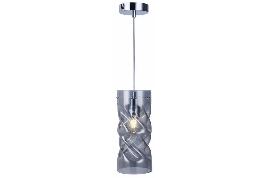 Sospensione Reality Pia vetro cromato E27 1 luce Ø12cm