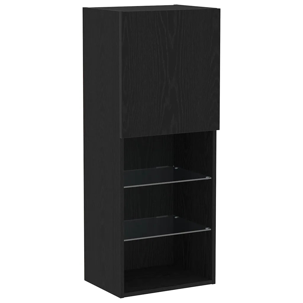 Set mobile TV Rovere Nero 40,5 x 30 x 102 cm Legno multistrato 863089