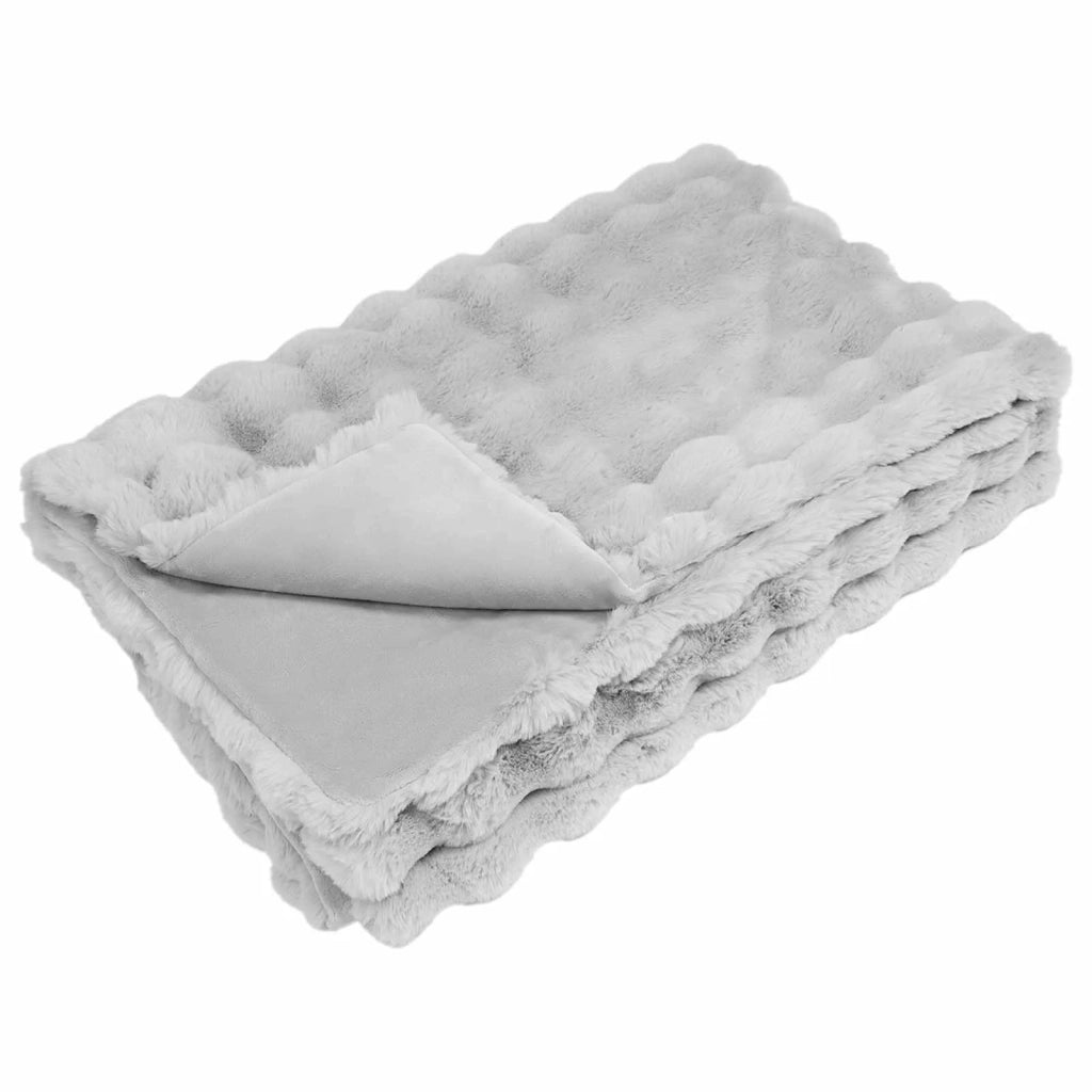 Coperta antiscivolo in sintetica di coniglio Olite Grigio