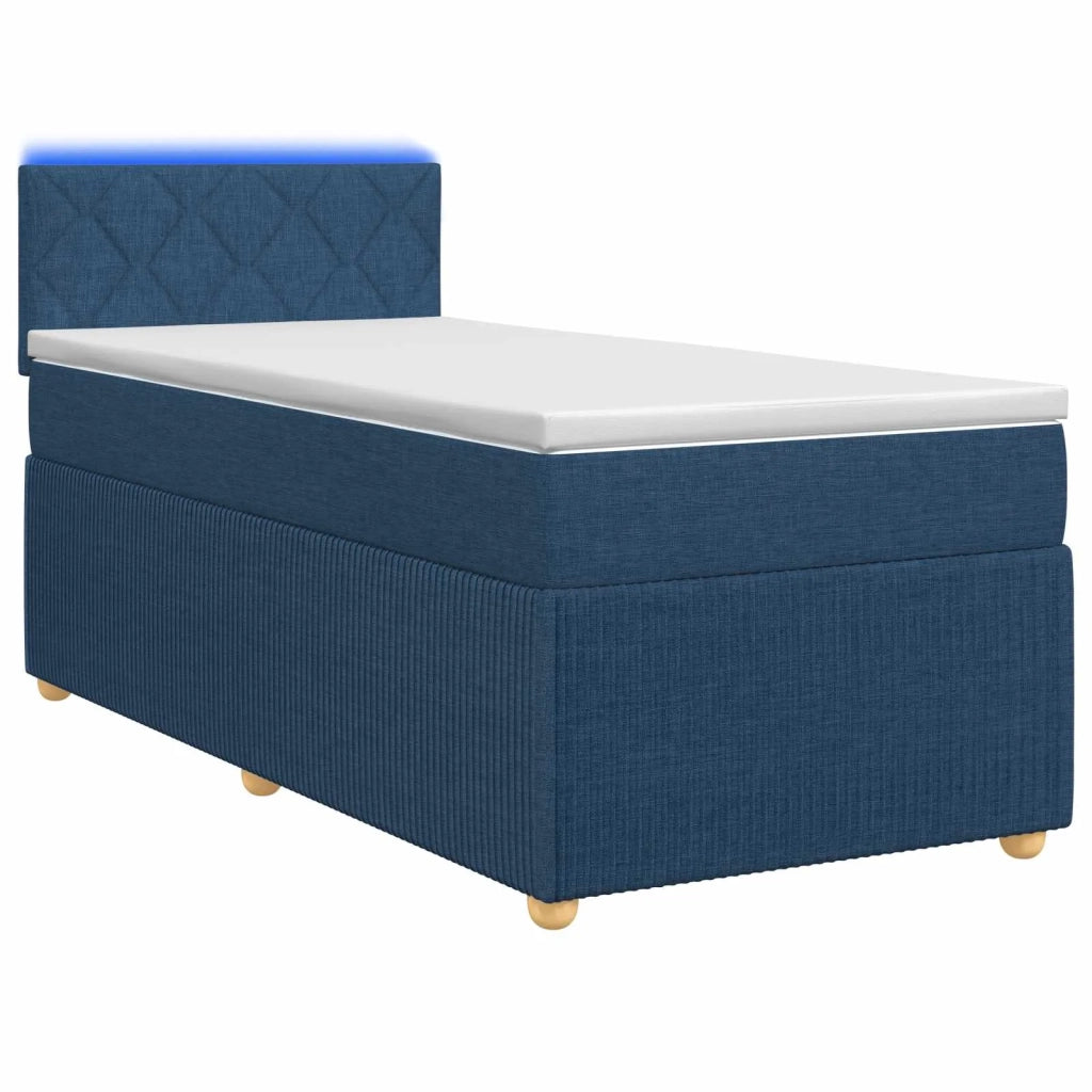 Letto box spring con materasso Blu 100 x 200 cm Tessuto 3452875