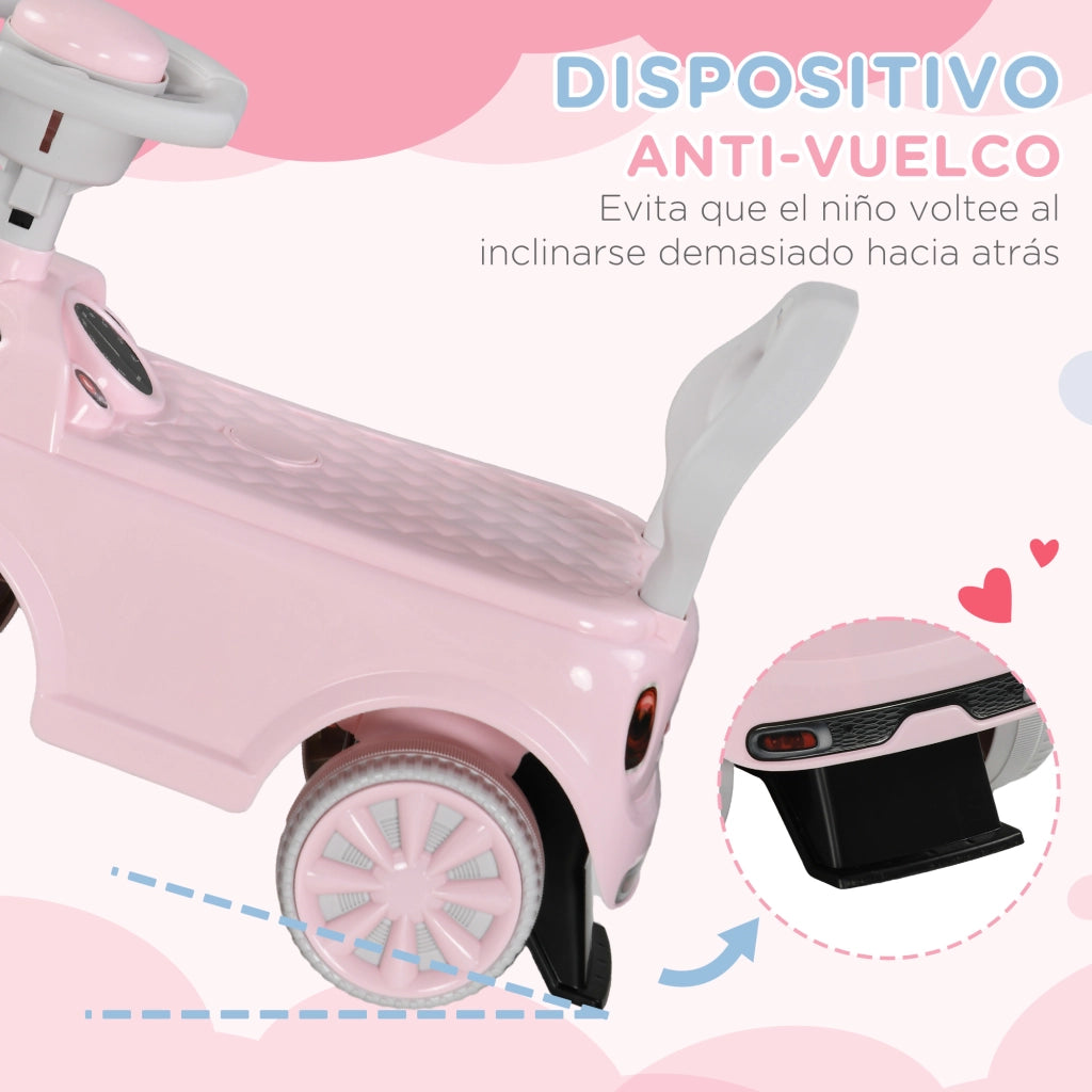 Cavalcabile con Volante e Clacson ¨C Xylo ¨C Rosa 53x25x35 cm