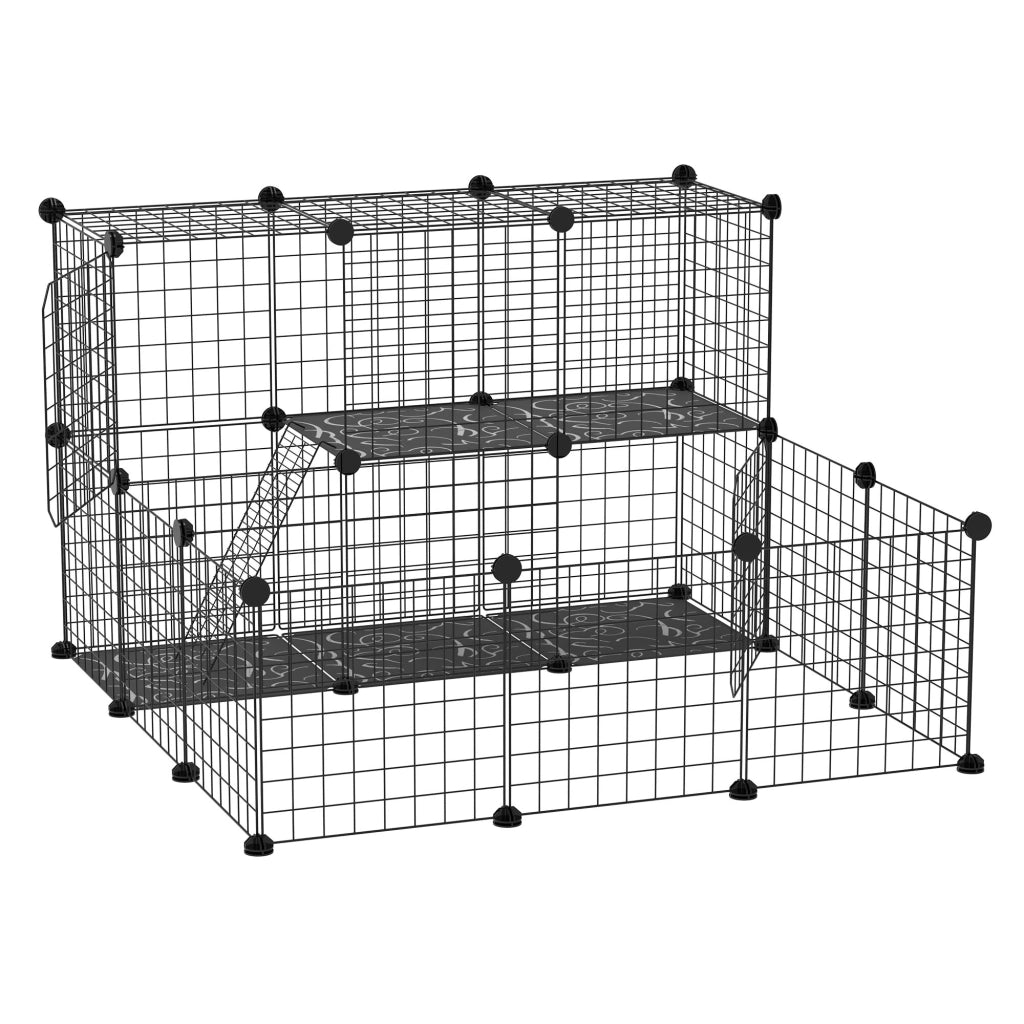 Recinto per Conigli Modulabile ¨C Minimal ¨C Acciaio, Nero, 105x105x70cm