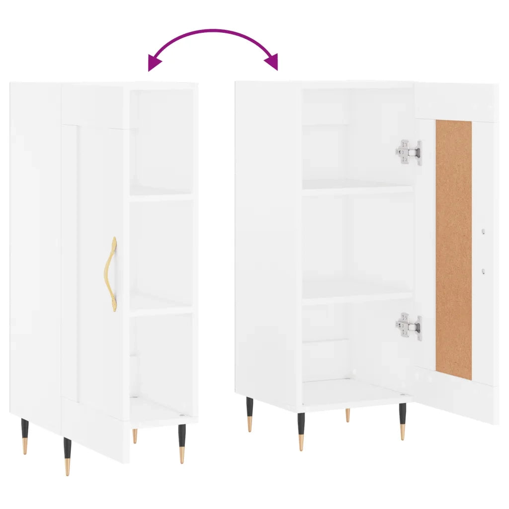 Credenza Bianca 34,5x34x90 cm in Legno Multistrato 830420