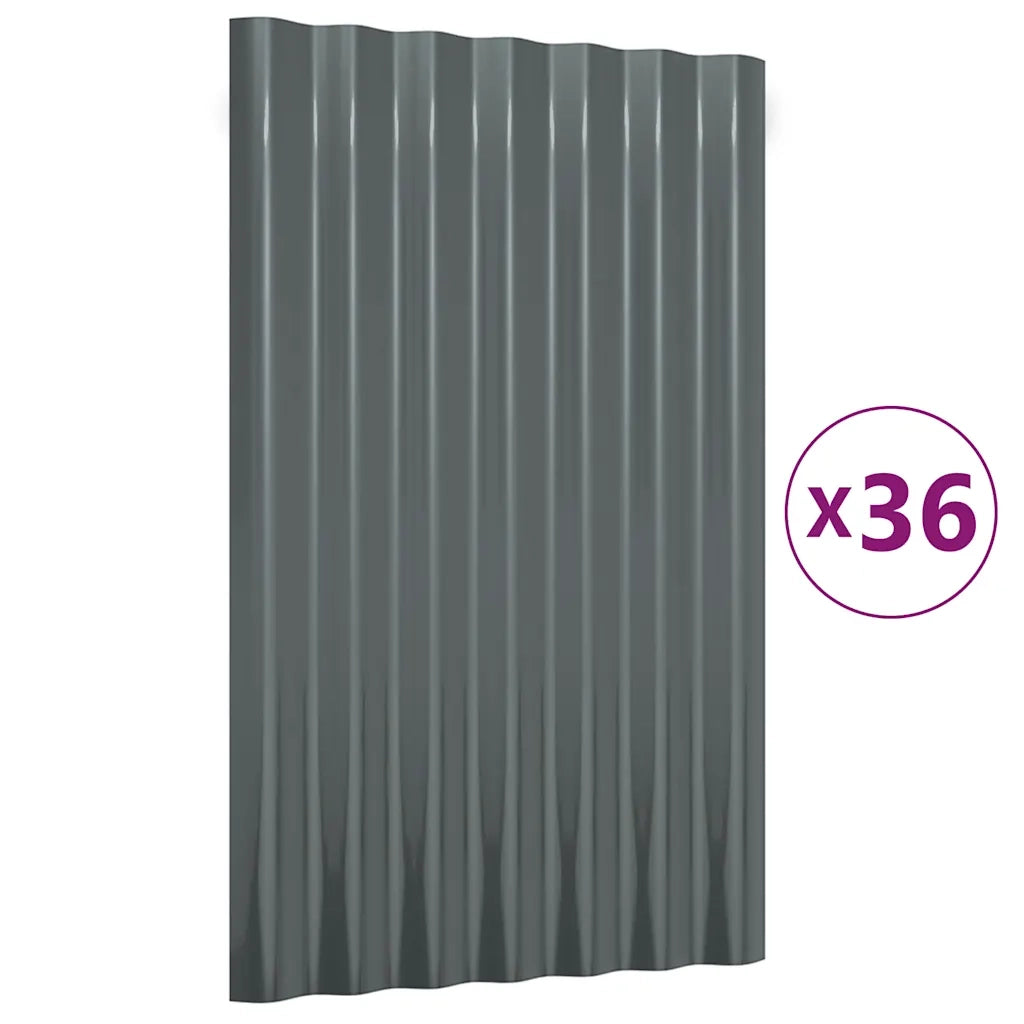 Pannelli Tetto 36pz Acciaio Zincato 60x36 Antracite 319131