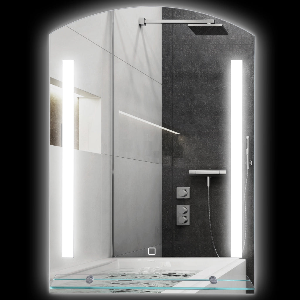 Specchio da Bagno con Illuminazione LED ¨C Minimal ¨C Bianco 50x12x70 cm