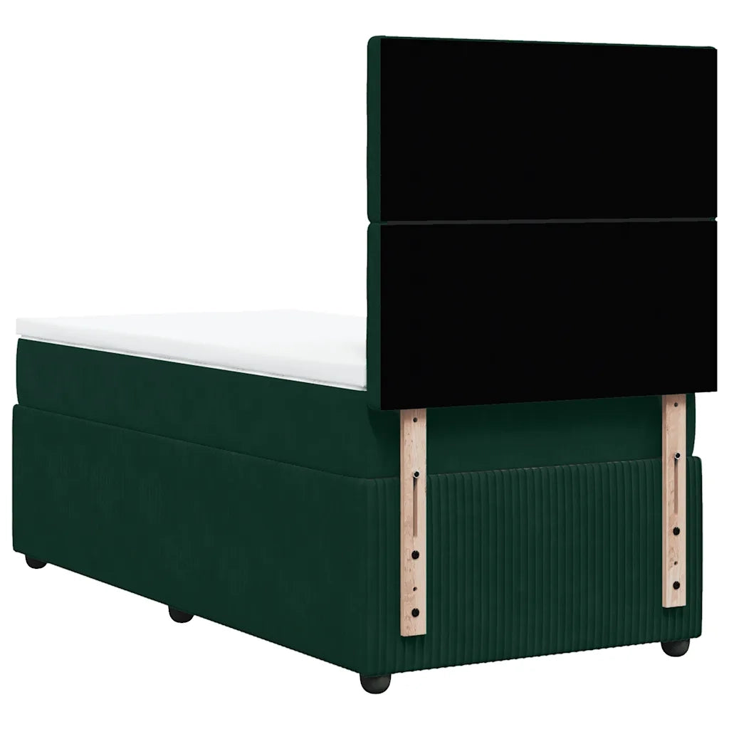 Giroletto a Molle con Materasso Verde Scuro 100x200 cm Velluto 3292277