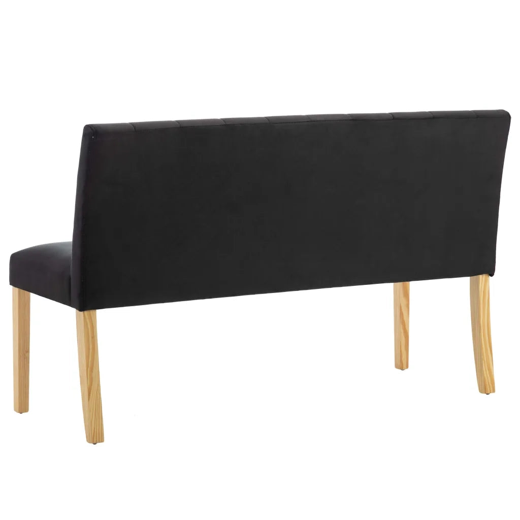 Panca-Sgabello 140 cm Nera in Velluto