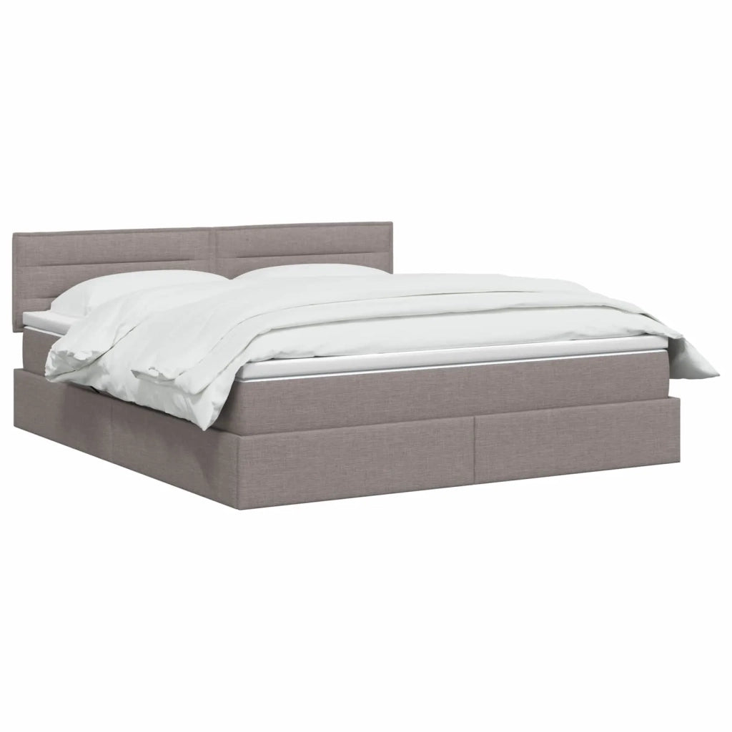 Letto con contenitore e materasso Tortora 180 x 200 cm Velluto 3458577