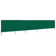 Paravento a 5 Pannelli in Tessuto-Divisorio 600x80 cm Verde
