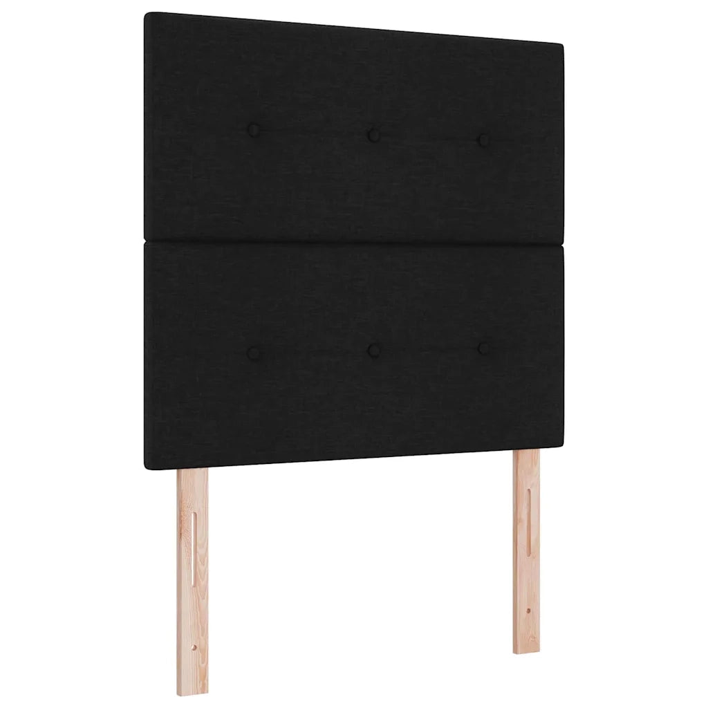 Letto a Sorgente LED con materasso Nero 90 x 200 cm Tessuto 3343070