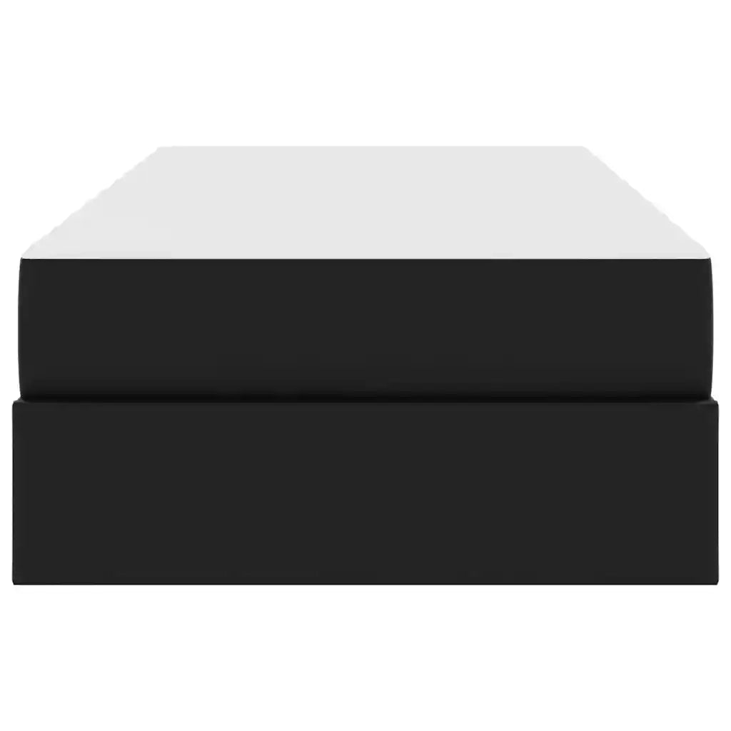Letto con contenitore e materasso 2 pcs Nero Pelle 3399596