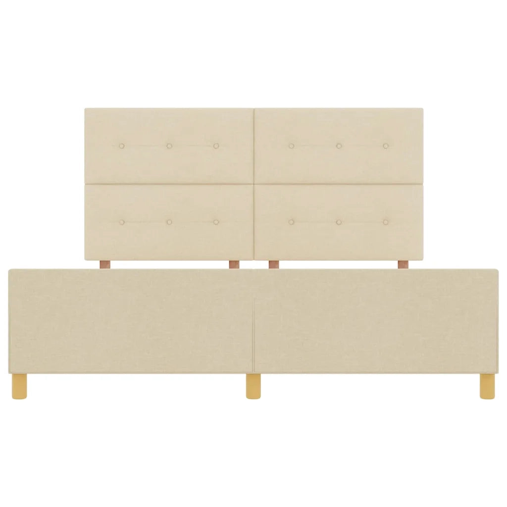 Struttura del letto con testiera Crema 180 x 200 cm Tessuto