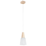 Lampada a sospensione scandi bianca legno E27 15W Alfa TOTI