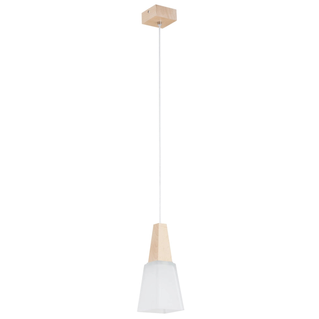 Lampada a sospensione scandi bianca legno E27 15W Alfa TOTI