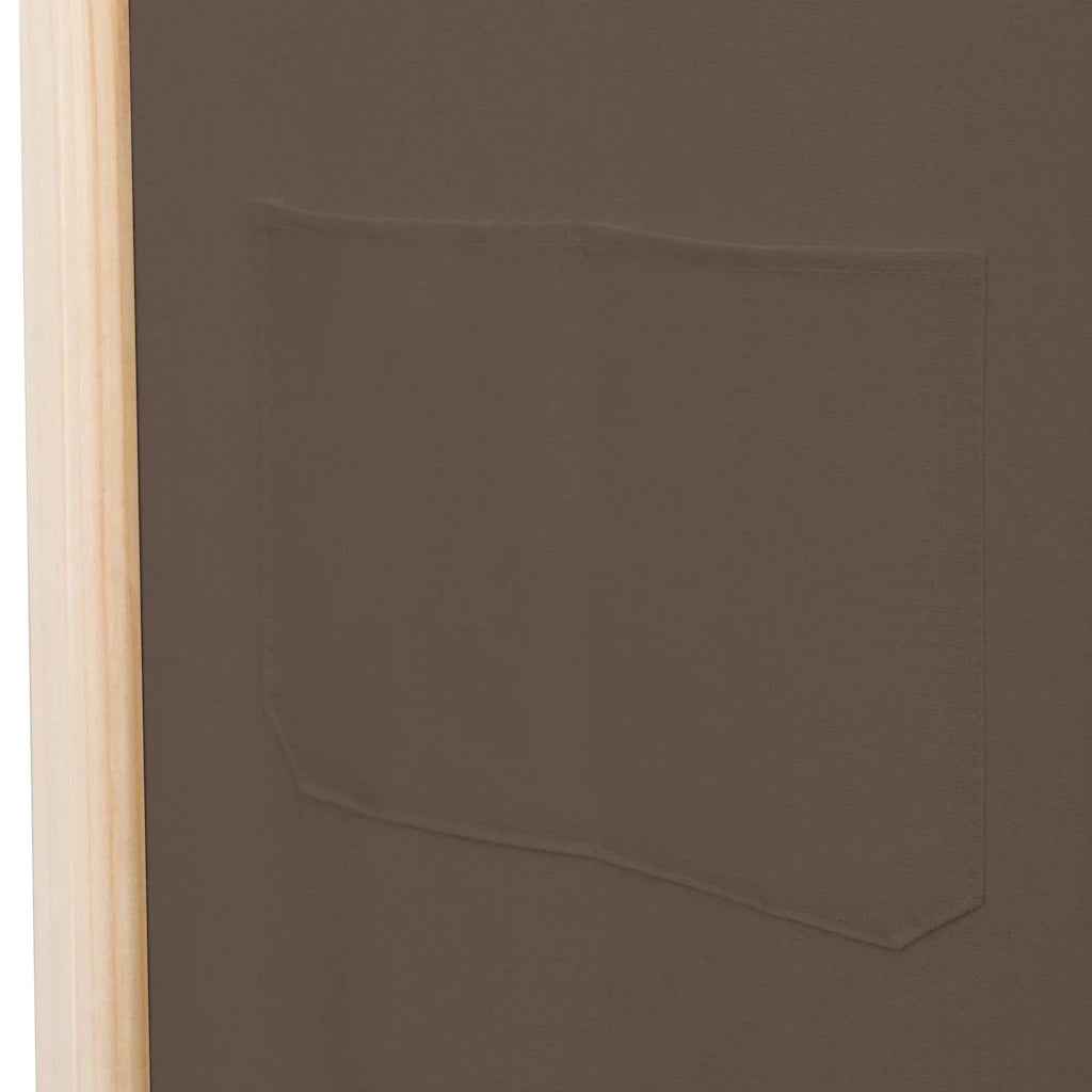 Divisorio Ambienti | Divider per stanze | Paravento a 5 Pannelli Marrone 200x170x4 cm in Tessuto