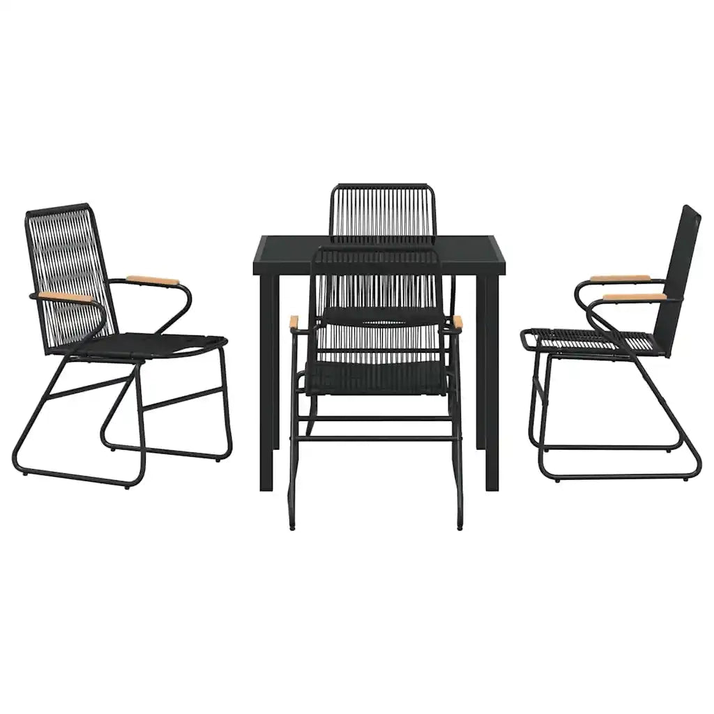 Set da Pranzo per Giardino 5 pcs Nero 3379171