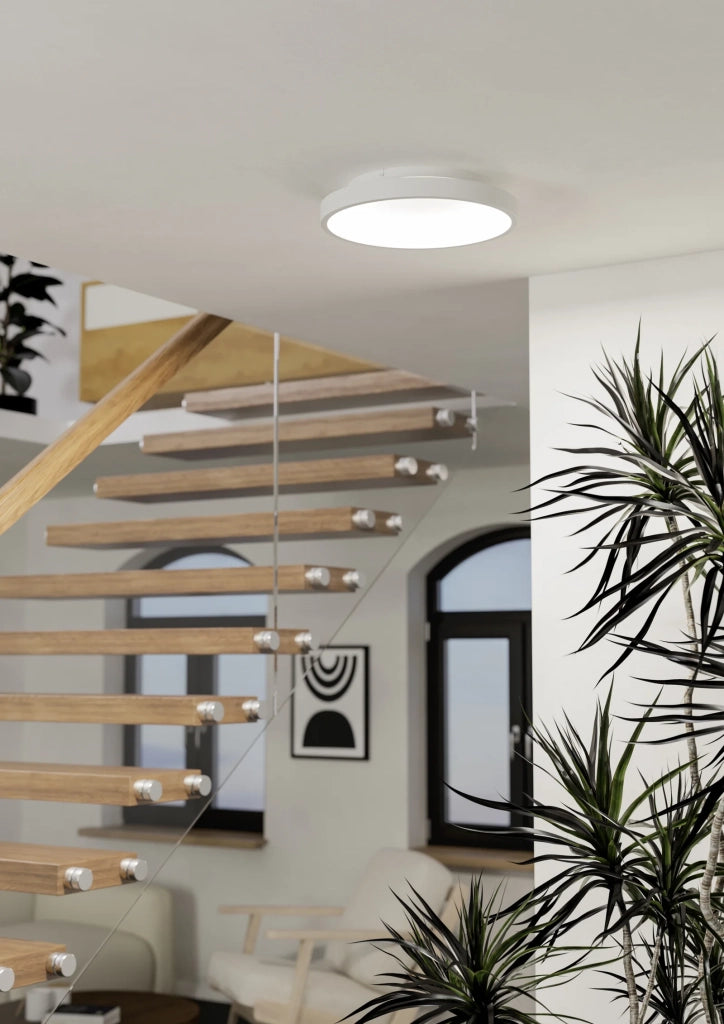 Plafoniera Moderna Loretello-Z Acciaio Bianco Plastica Led 19,6W 2430Lm Ip20