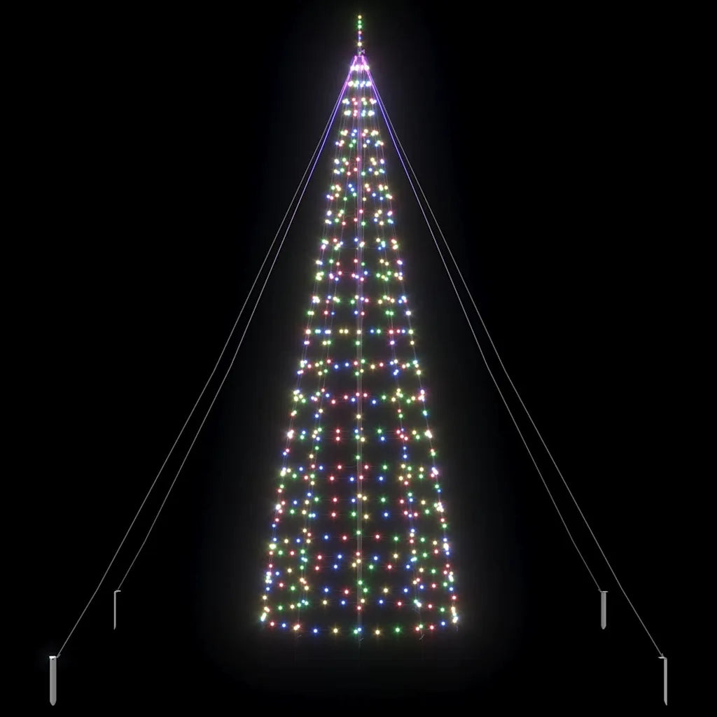 Albero di Natale LED con picchetti per il terreno 400 cm Ferro 42018755