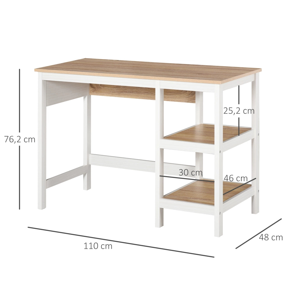 Scrivania Computer ¨C Minimal ¨C MDF Rovere Bianco 110x48x76 cm