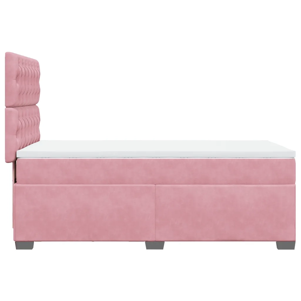Giroletto a Molle con Materasso Rosa 90x190 cm in Velluto 3290797