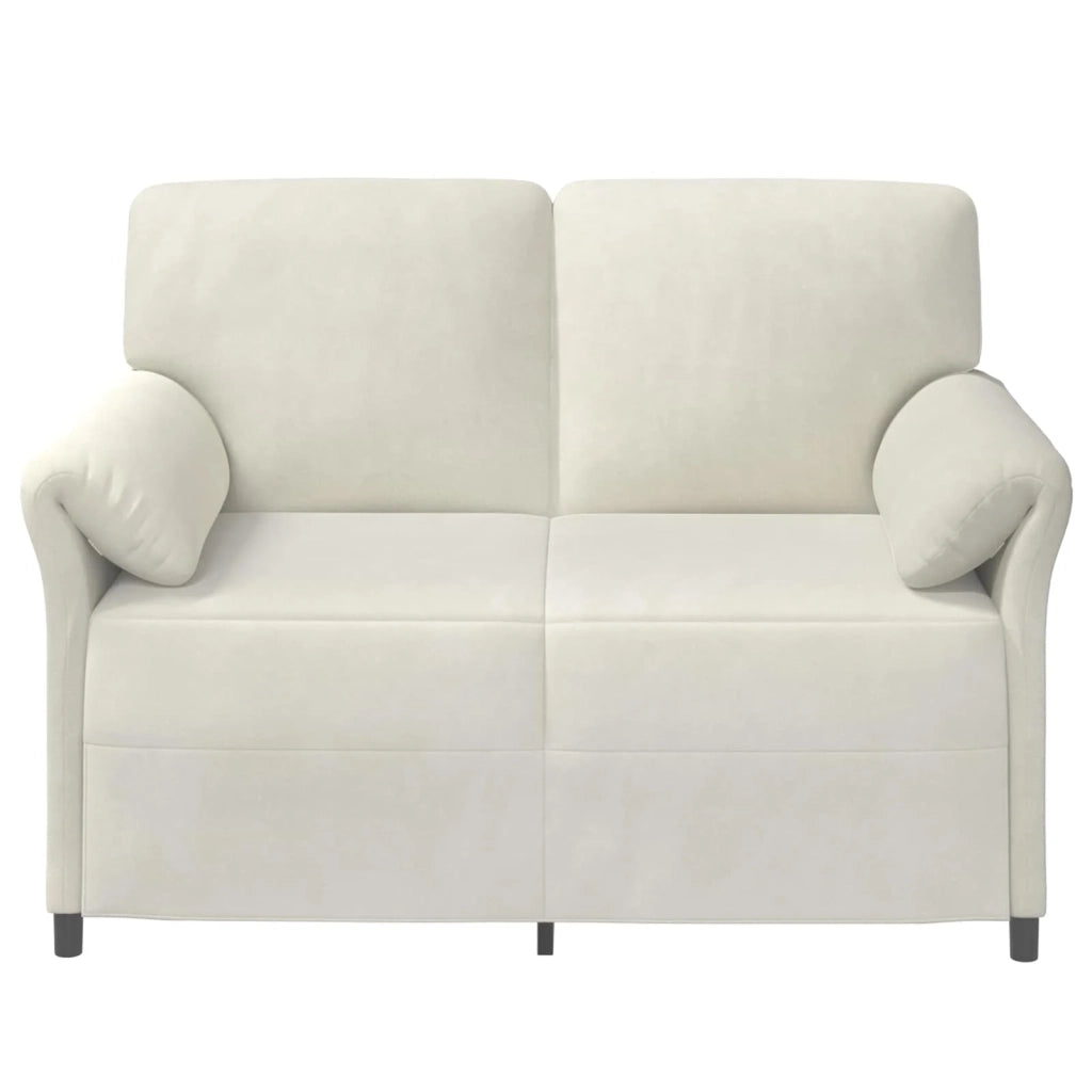 Divano a 2 Posti Crema 138 x 83 x 95 cm Velluto 42033947