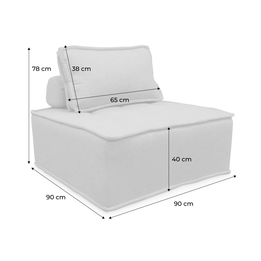 Divano modulare, 2 posti, grigio