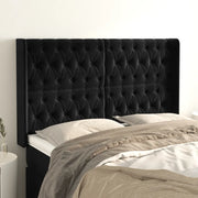 Testiera ad Orecchio Nera 163x16x118/128 cm in Velluto 3119972