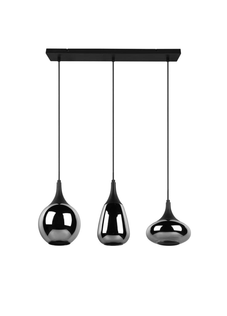 Lampadario Trio Lumina nero 3 luci E14 Ø69cm dimmerabile