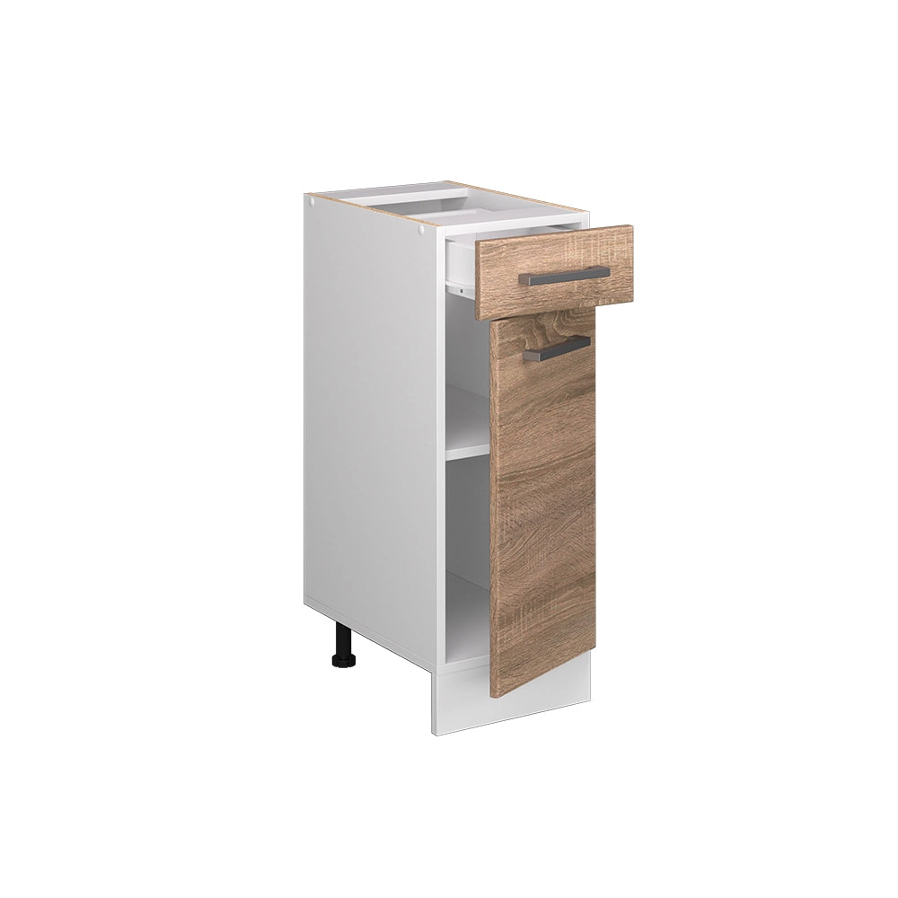 Mobiletto base per cucina R-Line Sonoma/Bianco 30 cm, PL Antracite Vicco