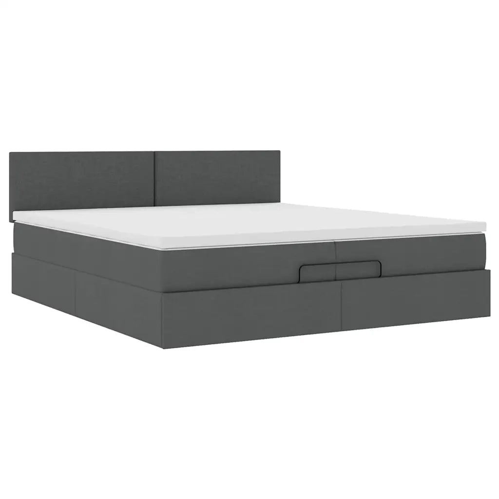 Struttura Letto Pouf con Materassi 200x200 cm in Tessuto 3312251