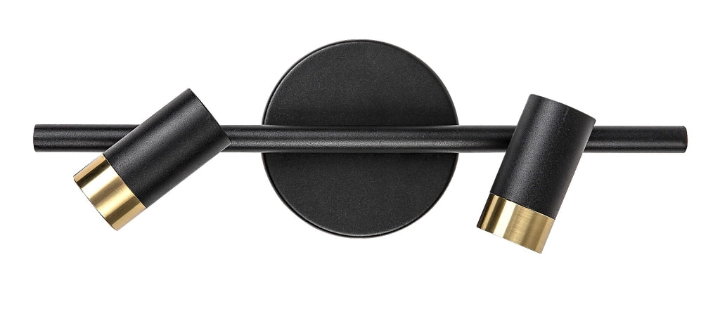 Plafoniera Rabalux Kadir nero oro 2 spot LED 6W