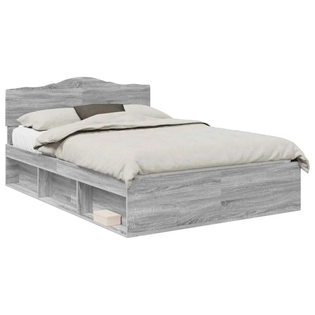 Struttura del letto-Giroletto Grigio Sonoma 140 x 190 cm Pino massello 350150