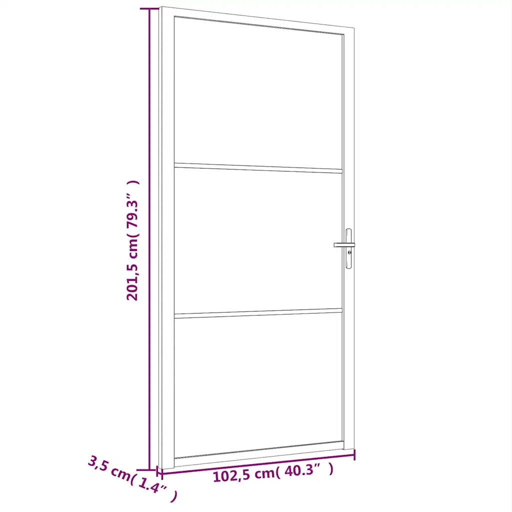 Porta Interna 102,5x201,5 cm Bianca in Vetro ESG e Alluminio cod mxl 58336