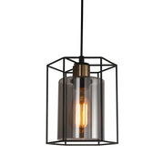 Lampada a sospensione Italux Kalula industriale nera Ø18 E27