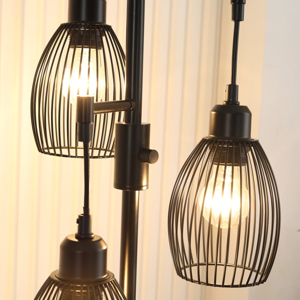 Lampada da Terra Industriale ¨C Zephmum ¨C Nero, Metallo, Regolabile