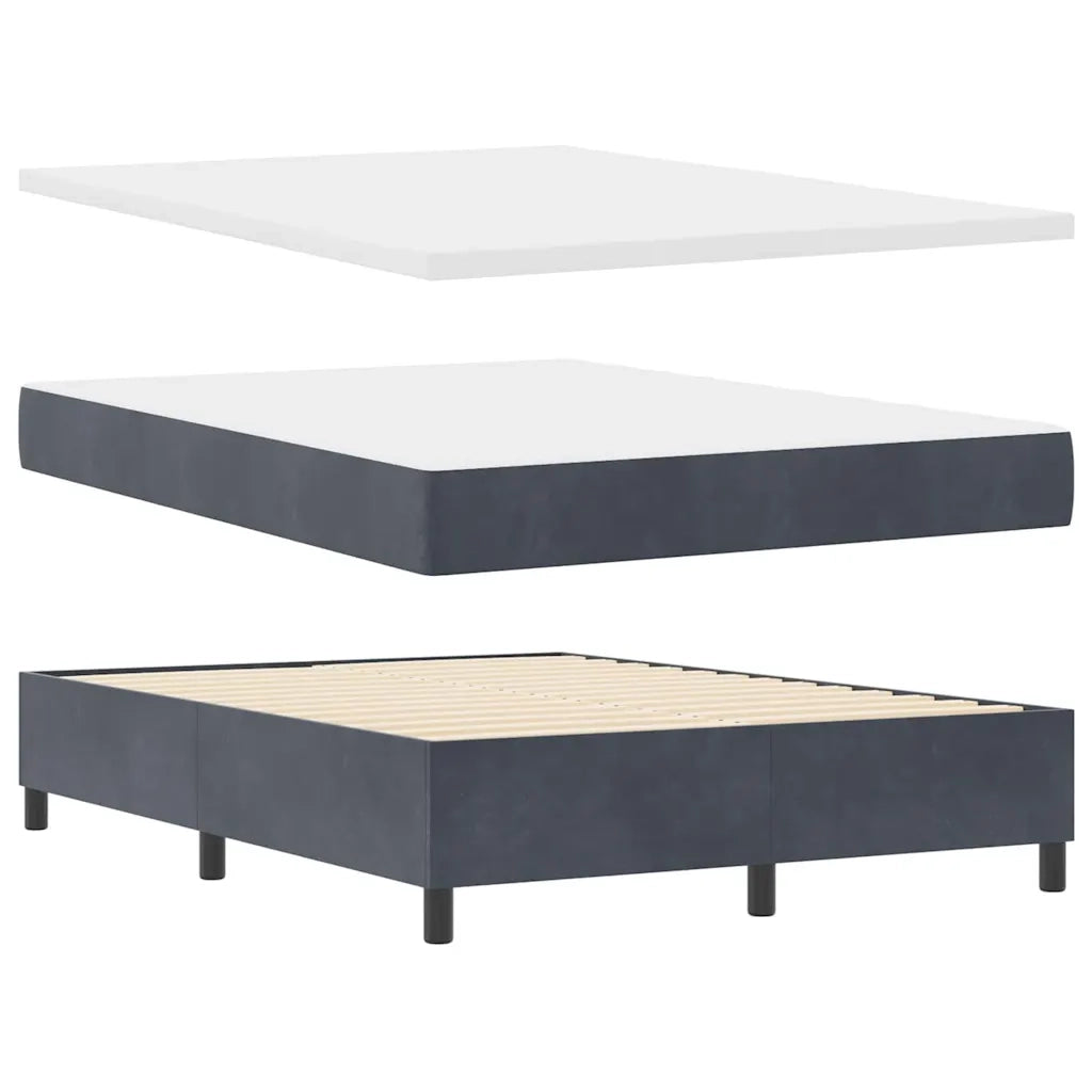 Letto a Sorgente LED Grigio scuro 160 x 200 cm Velluto 3343257