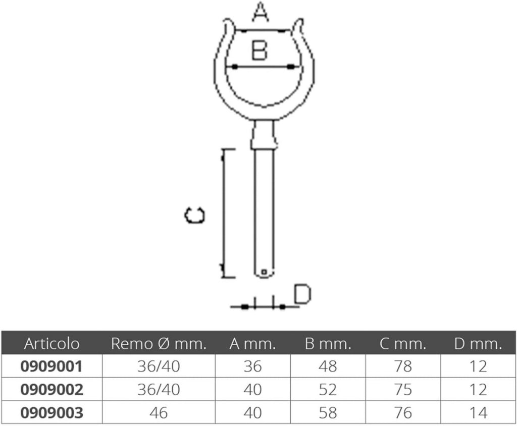 SCALMO OTTONE Ø MM.12 mm 38x48x68