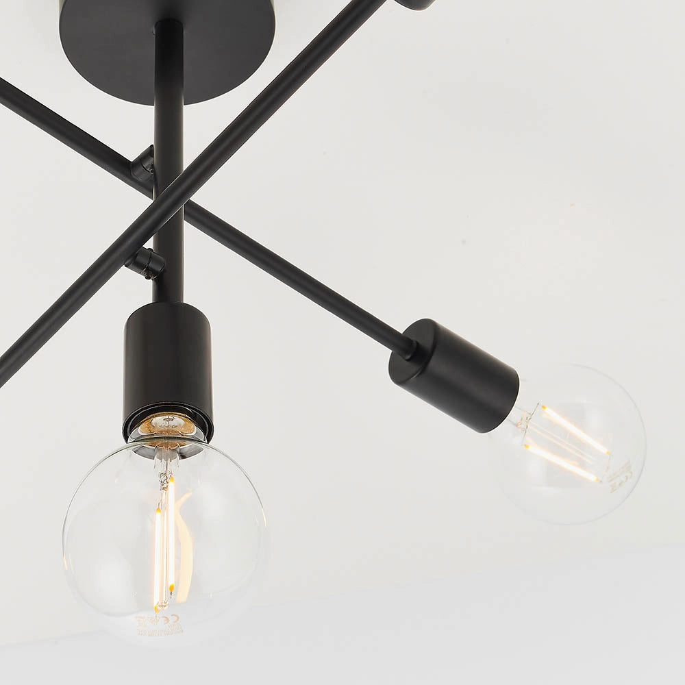 Plafoniera loft nera opaca Studio Endon 5xE27 40W metallo