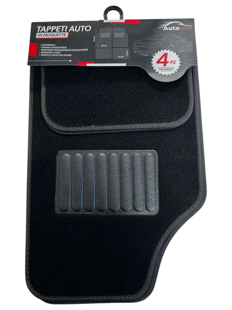 TAPPETI PER AUTO IN MOQUETTE 4 PEZZI
