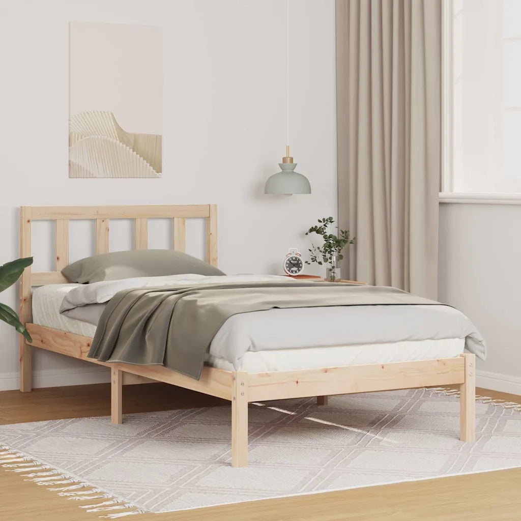 Letto singolo | Letto per adulti | Struttura del letto Marrone 75 x 190 cm Pino massello