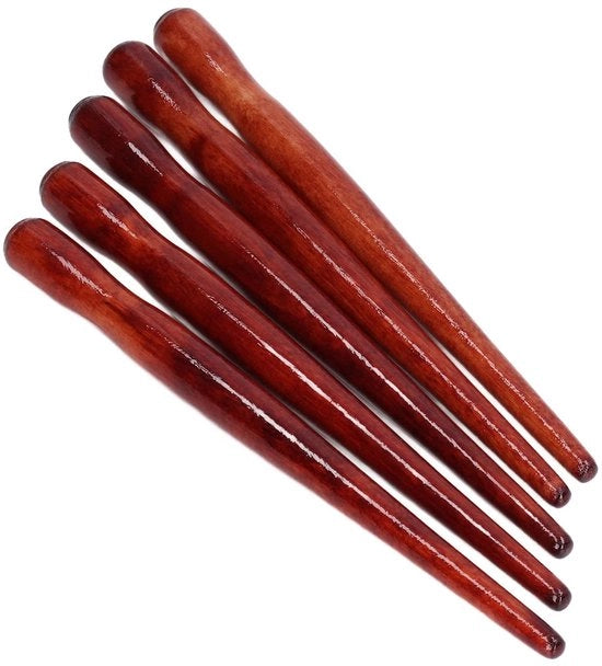 Penetappo per pennelli in legno di sandalo - 5 pezzi - Materiale premium - 150 mm di lunghezza - Grip comodo - Accessorio pratico