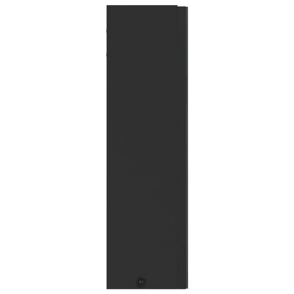 Mobiletto a specchio da bagno a parete con illuminazione a LED 60 x 13 x 52 cm ampio spazio contenitivo design elegante in legno nero 02_0047271