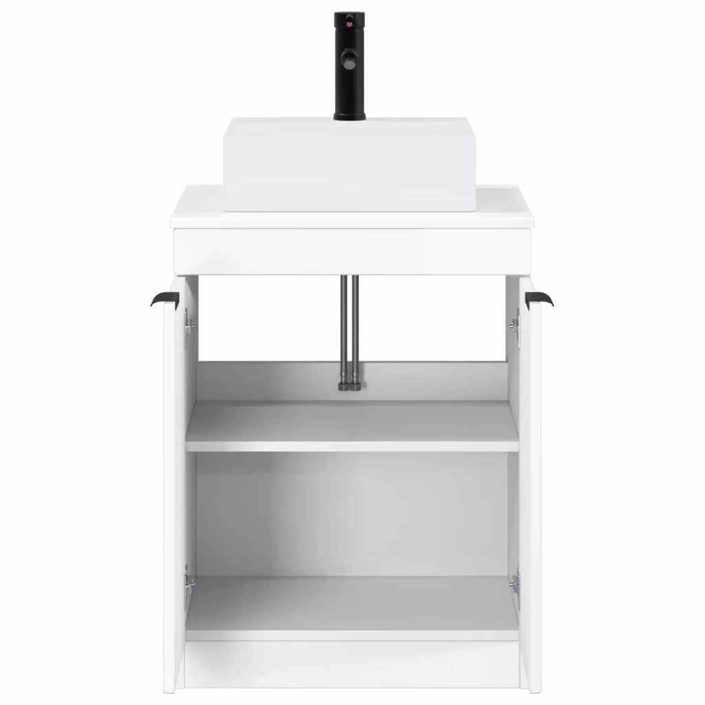 Set di mobili per il bagno Bianco Lucido Legno ingegnerizzato 3404244