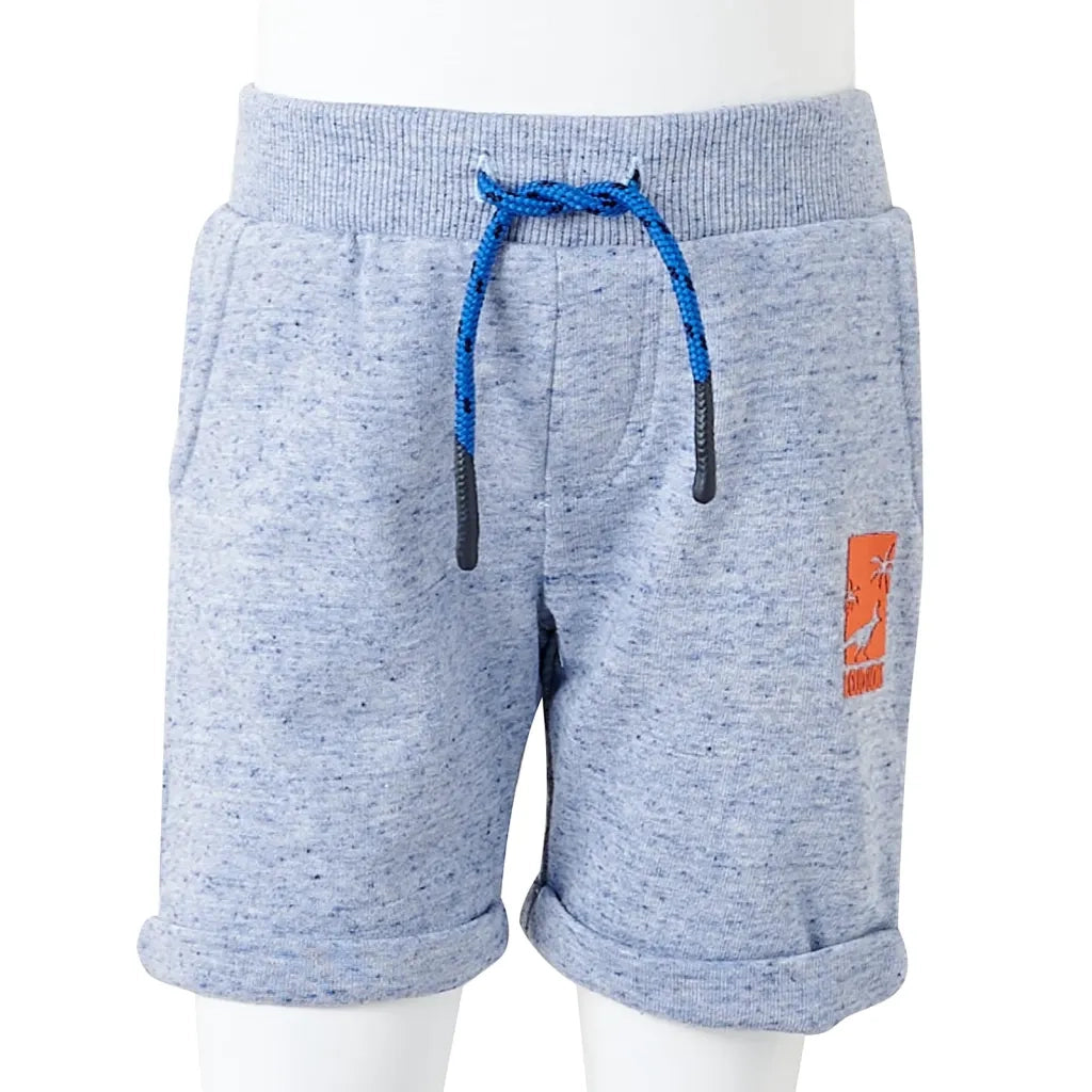 Pantaloncini per Bambini con Coulisse Blu MÃ©lange 128