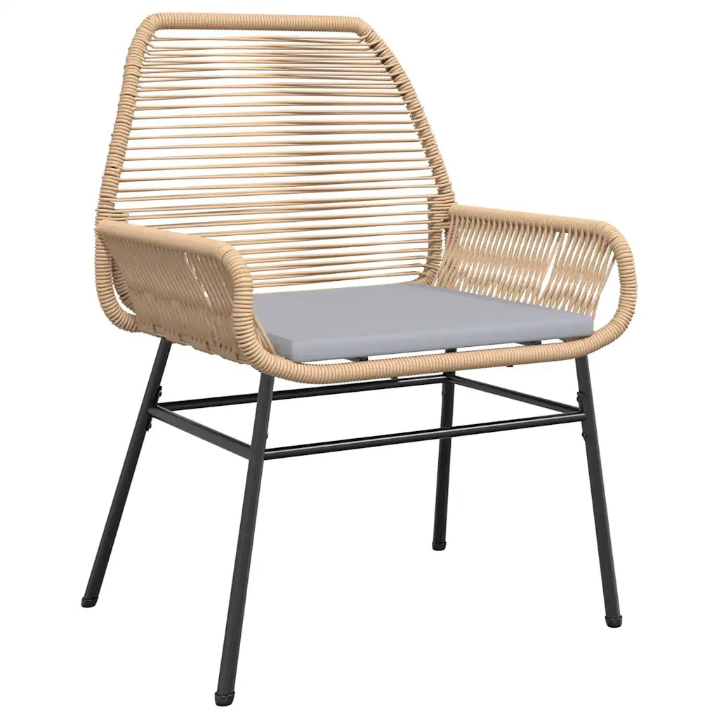 Set Pranzo da Giardino 7pz con Cuscini Marrone Polyrattan Vetro 3334574