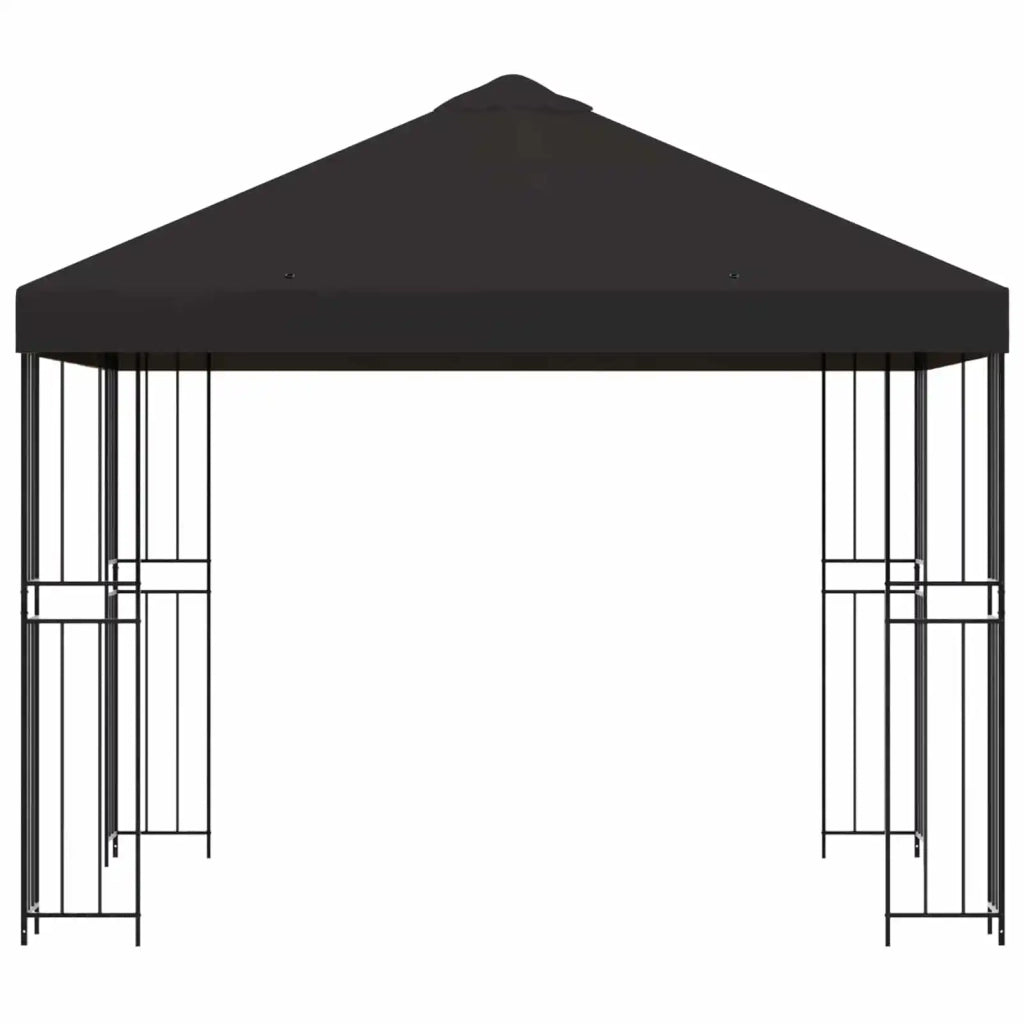 Gazebo | Pergolato 3 x 3 m Antracite Poliestere e Acciaio 190 gsm