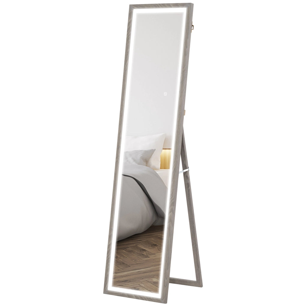 Specchio LED Parete 40x160 cm Touch Dimmabile 3 Colori ¨C zephmum ¨C Grigio