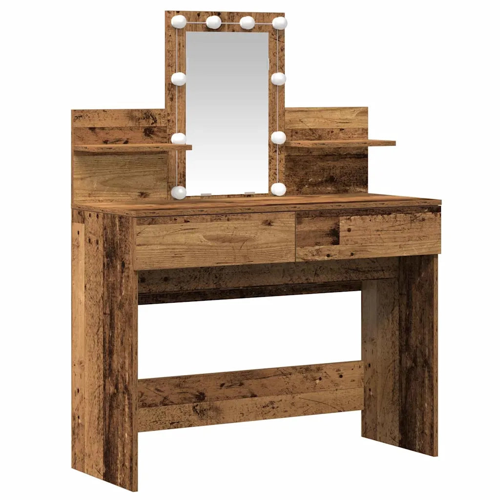 Tavolo da Trucco con cassetto Legno vecchio 100 x 40 x 130 cm 868850