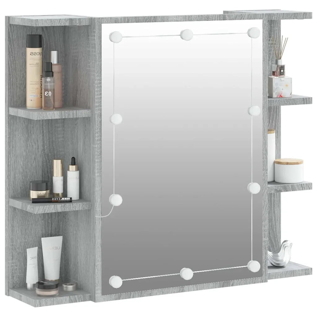 Mobile a Specchio | Armadio da bagno con LED Grigio Sonoma 70x16,5x60 cm